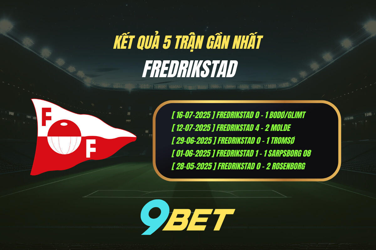 Thành Tích 5 Trận Gần Nhất Fredrikstad
