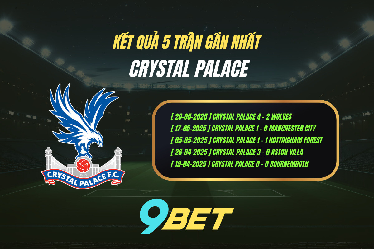 Thành Tích 5 Trận Gần Nhất Crystal Palace 9bet (1)