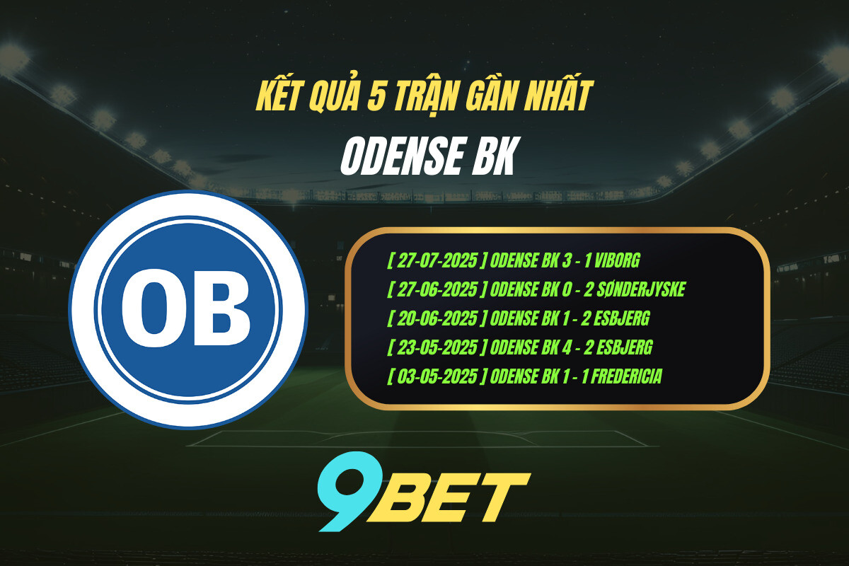 Thành Tích 5 Trận Gần Nhất Odense Bk