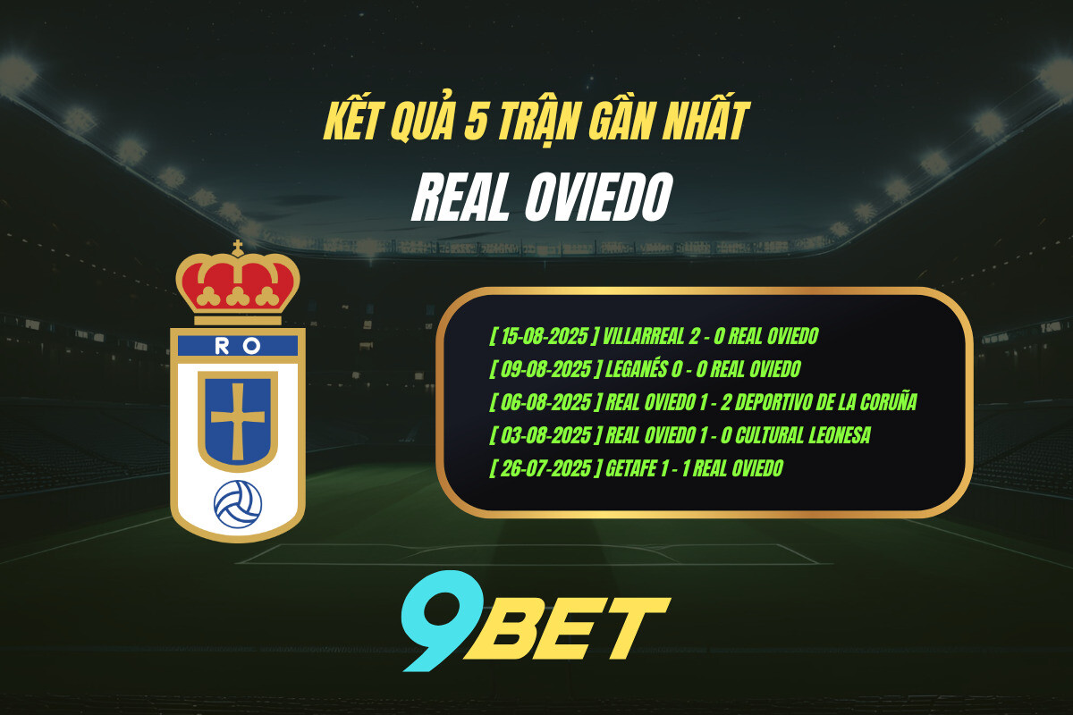 Thành Tích 5 Trận Gần Nhất Real Oviedo 9bet