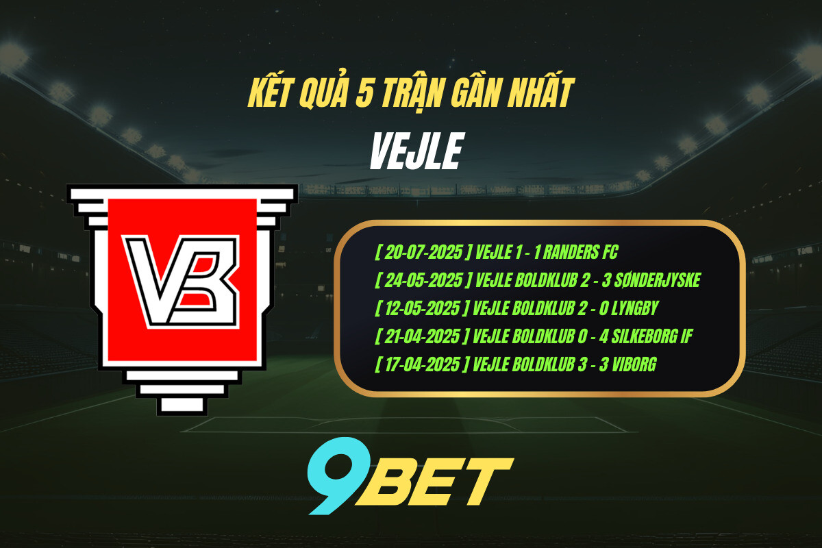 Thành Tích 5 Trận Gần Nhất Vejle