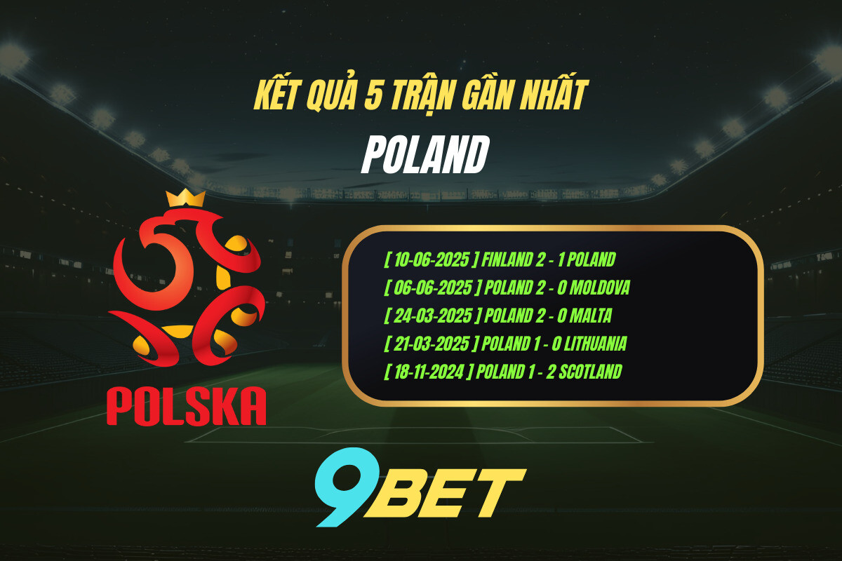 Thành Tích 5 Trận Gần Nhất Poland 9bet