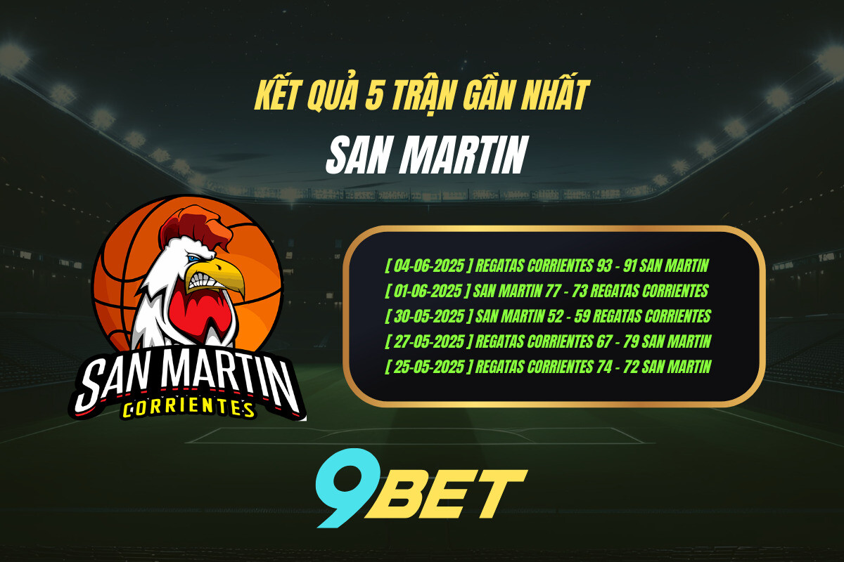 Thành Tích 5 Trận Gần Nhất San Martin 9bet