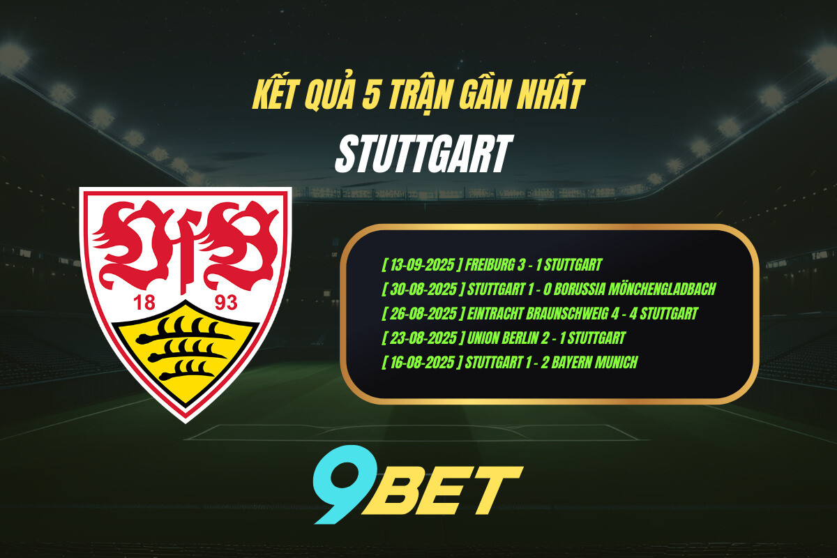 Thành Tích 5 Trận Gần Nhất Stuttgart 9bet